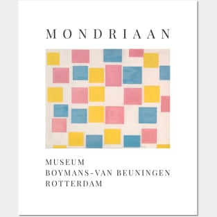 Piet Mondrian Exhibition Art Poster 1986 - Composition with color fields Posters and Art